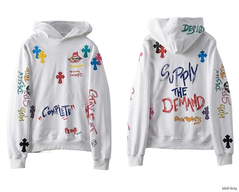 Chrome Hearts Graffiti Style White Hoodie