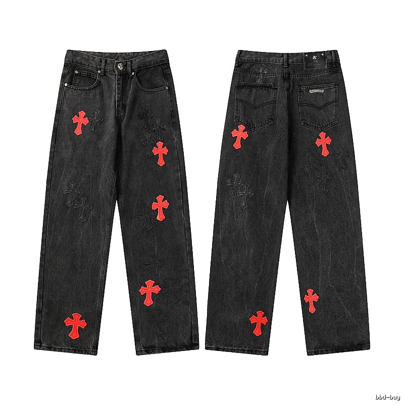 Chrome Hearts Premium Style Graphic jeans Light Denim Jeans for Minimal Outfits