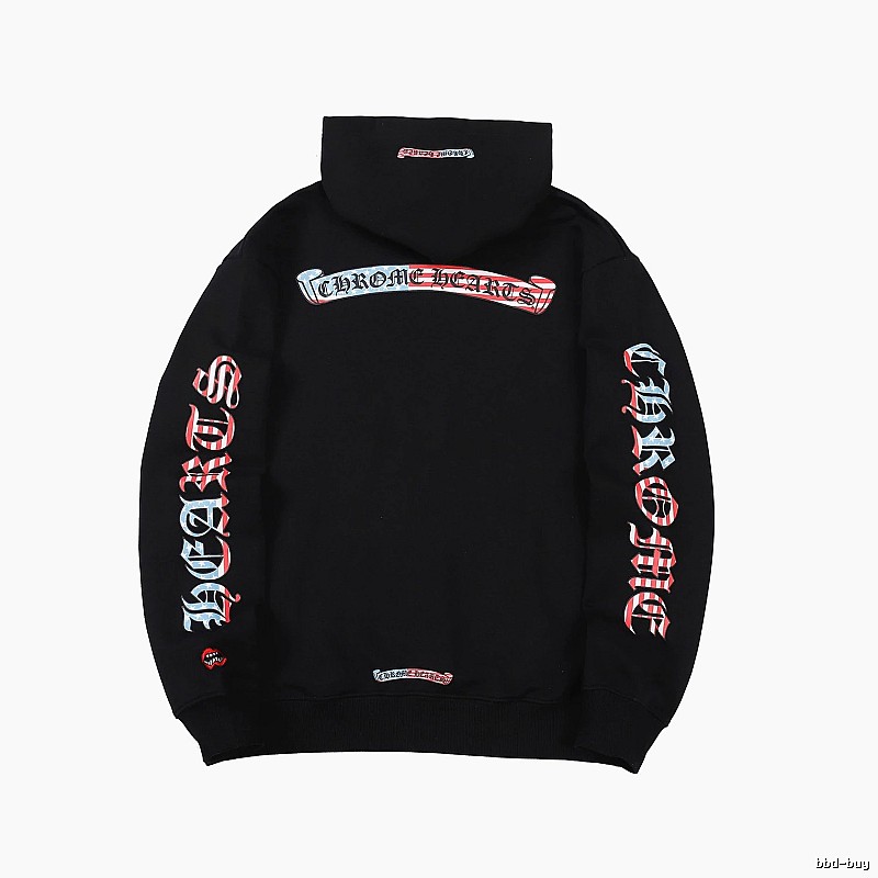 Chrome Hearts Relaxed Cross graphic hoodie Black Blue Cross with Designer-Inspired Detail