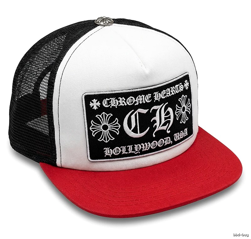 Chrome Hearts Retro Style Black and Red Hat