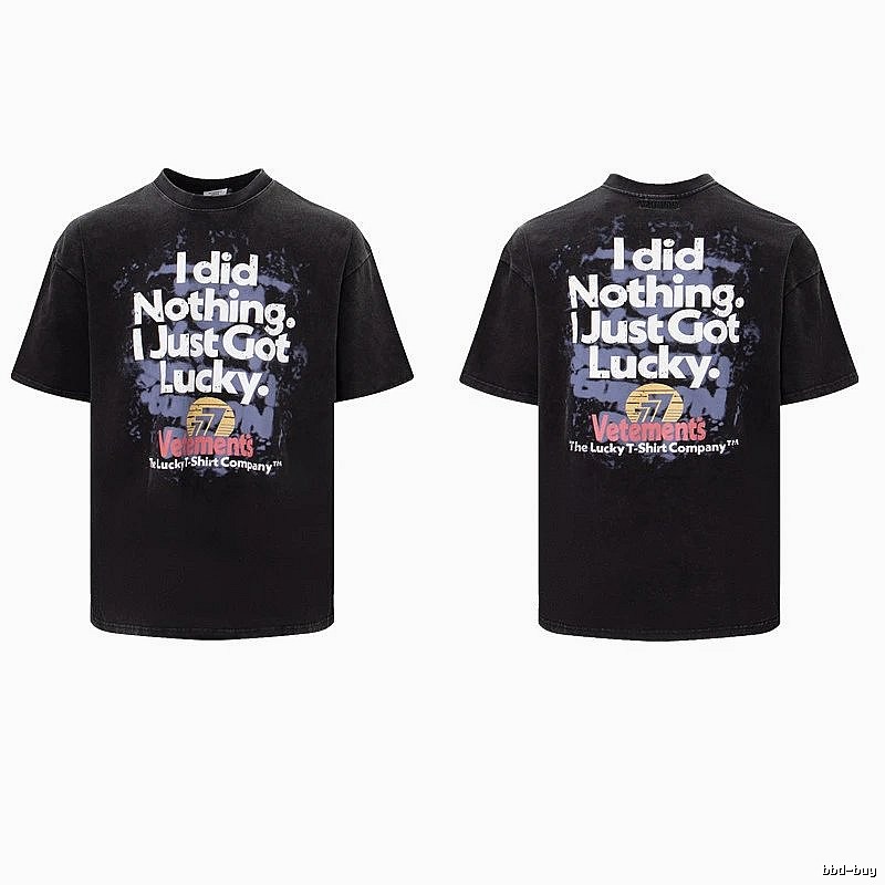 Classic Statement graphic T-shirt Black Colorful Lucky for Daily Styling
