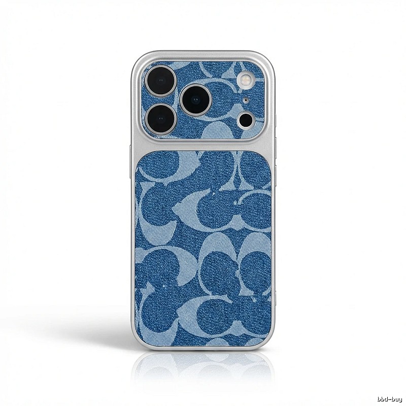 Coach denim-style blue iPhone case