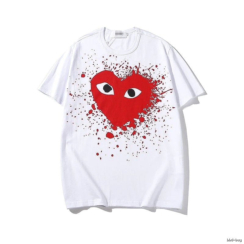 Comme des Garcons PLAY 2023-15 White Style 2315 Heart Logo T-Shirt Easy Pairing