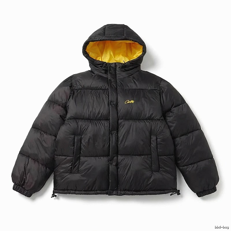 Corteiz black and yellow color - blocking down jacket