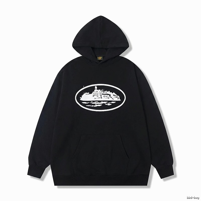 Corteiz black minimalist style hoodie