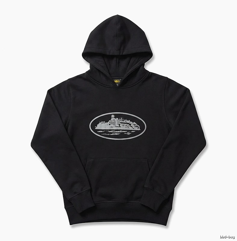 Corteiz Island Logo Minimalist Style Black Sweatshirt