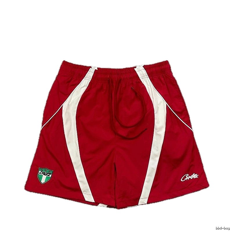 Corteiz Team Logo Street Style Red and White Sports Shorts