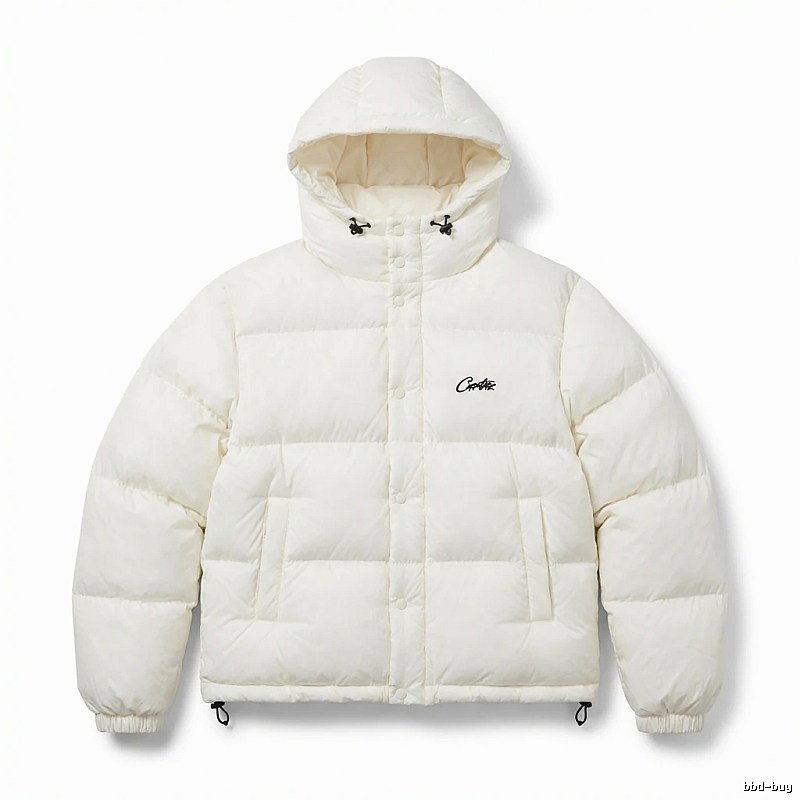 Corteiz trendy brand simple style white cotton-padded coat