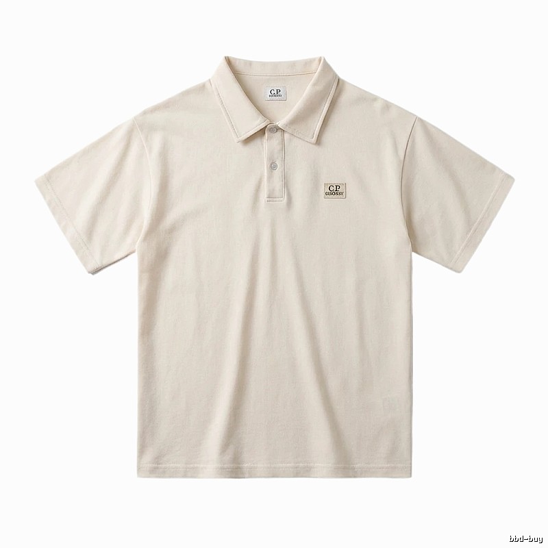C.P. Basic Style Simple and Elegant Beige Polo Shirt