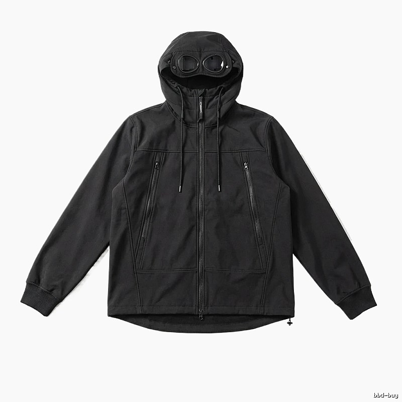 C.P. hooded simple style black coat