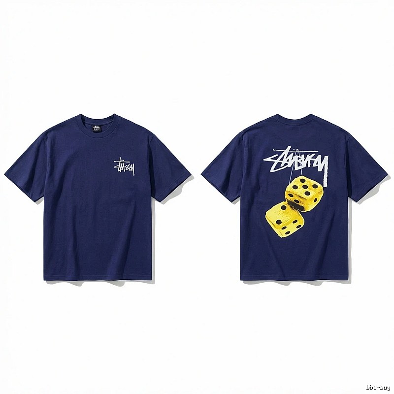 Deep blue T-shirt with Stussy dice print