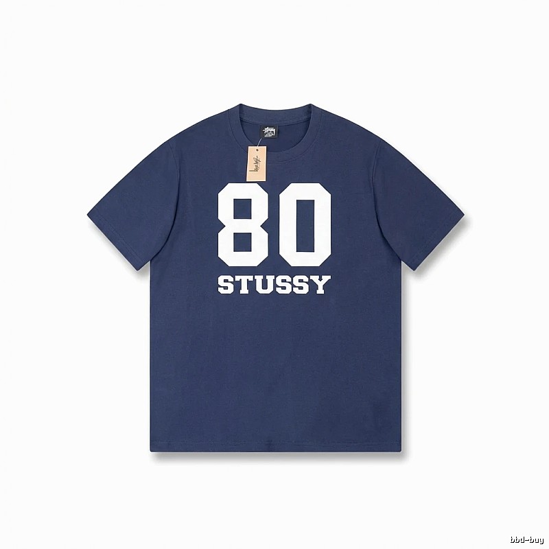 Deep blue T-shirt with Stussy digital printing