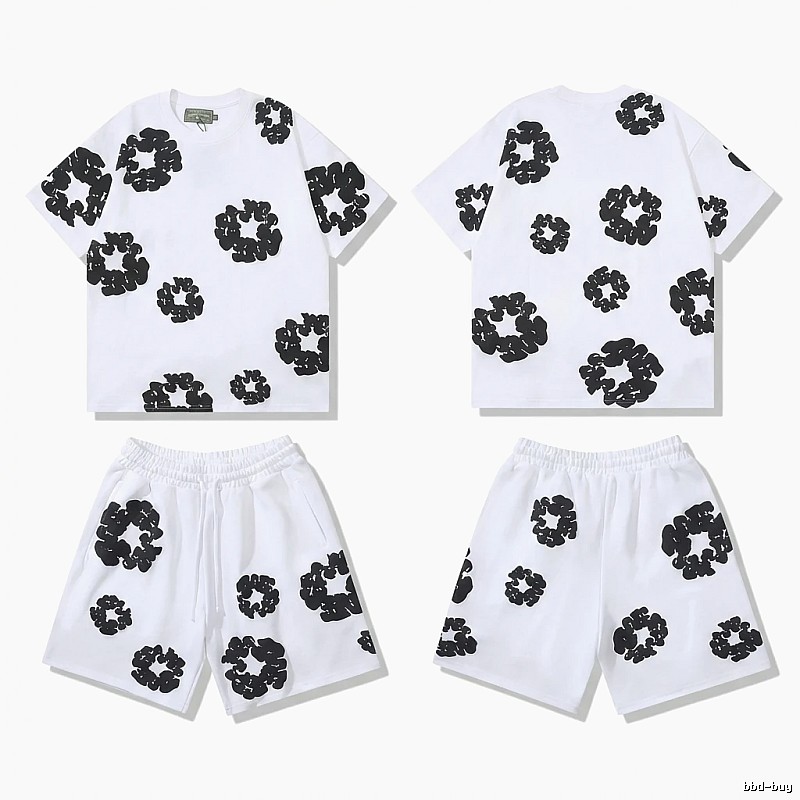 DENIM TEARS Black and White Printed Trendy Brand Set