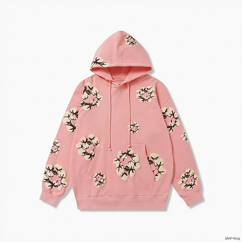 DENIM TEARS Floral Print Pink Hoodie