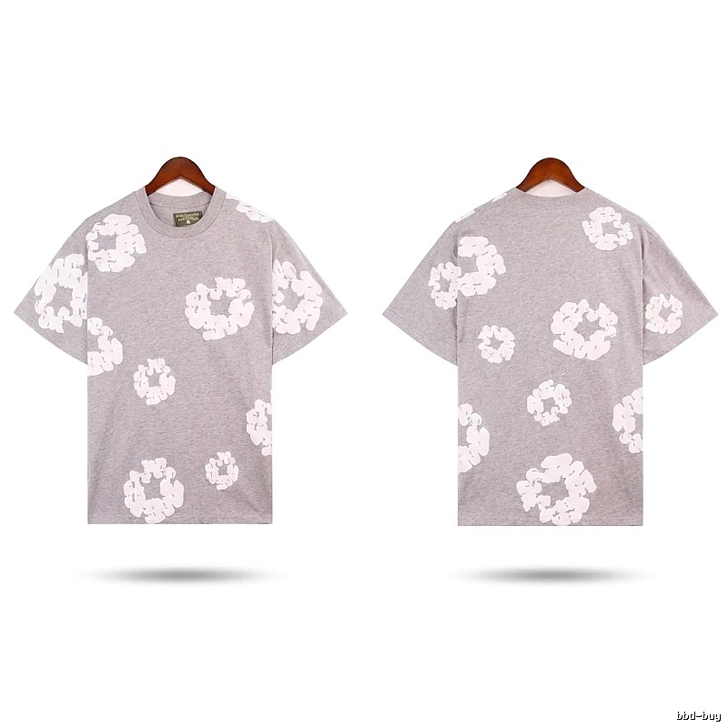 DENIM TEARS Printed Casual Grey T-shirt