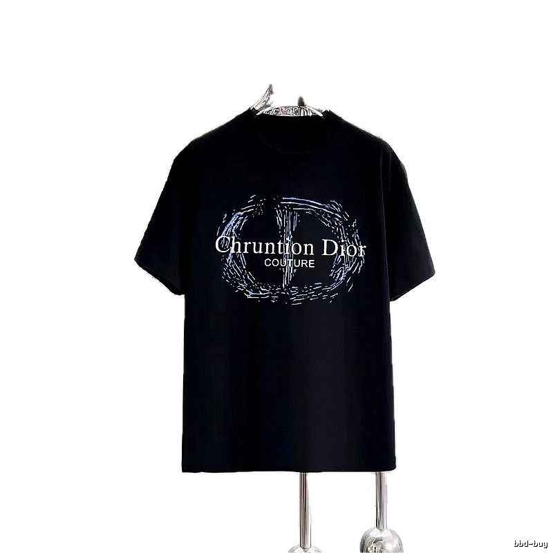 Dior Couture Light Luxury Style Black T-Shirt