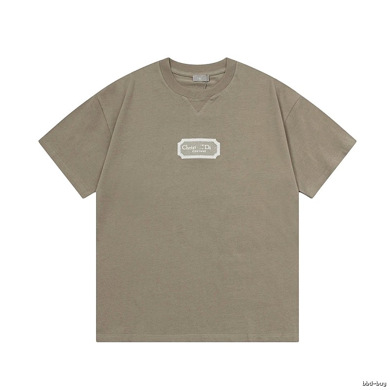 Dior Couture Minimalist Khaki Short-sleeve T-shirt