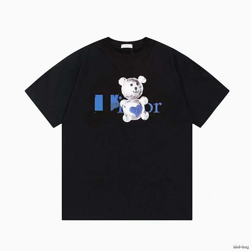 Dior Crystal Bear Cool & Trendy Style Black Short-sleeve T-shirt