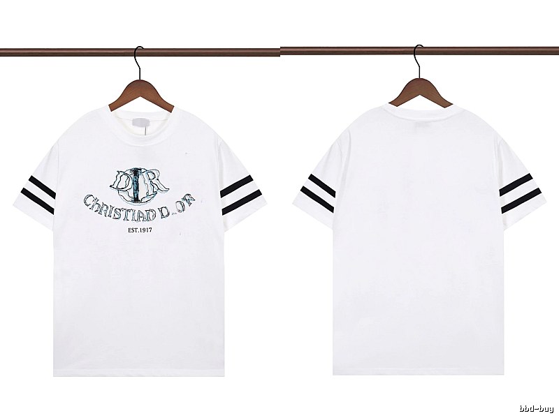 Dior Embroidered Collection Vintage Style White Short-sleeve T-shirt