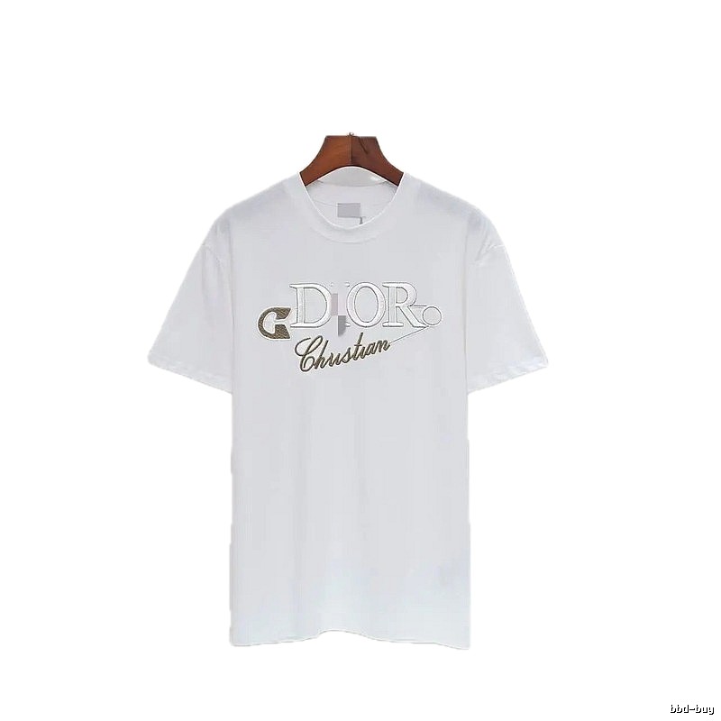 Dior Embroidered Light Luxury Style White Short-sleeve T-shirt