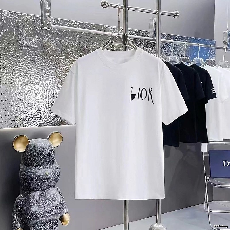 Dior Graffiti Casual Style White Short-sleeve T-shirt