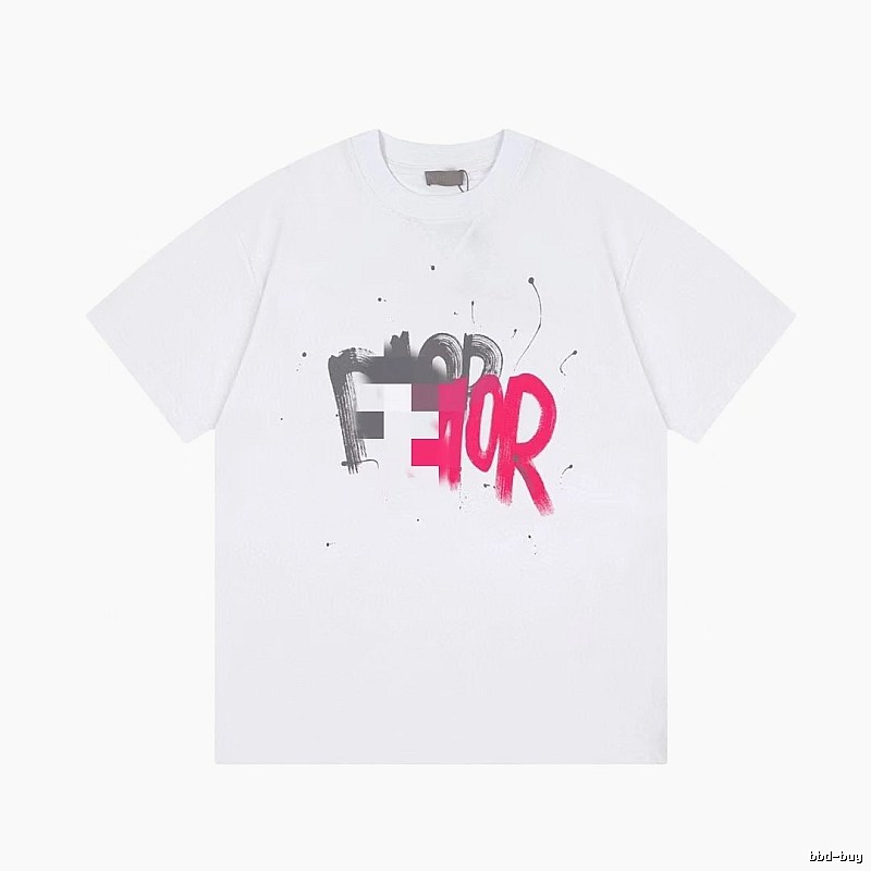 Dior Graffiti Collection Street Style White Short-sleeve T-shirt