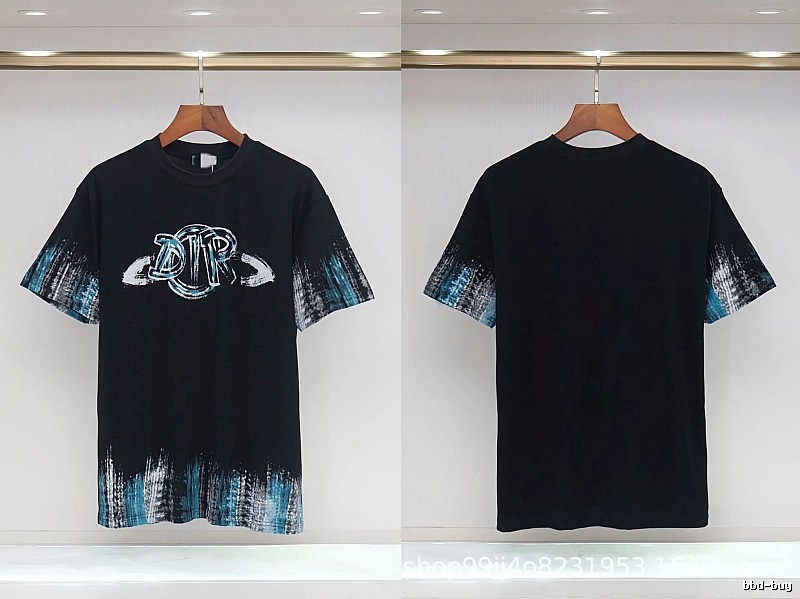 Dior Graffiti Cool Trendy Black Short-sleeve T-shirt