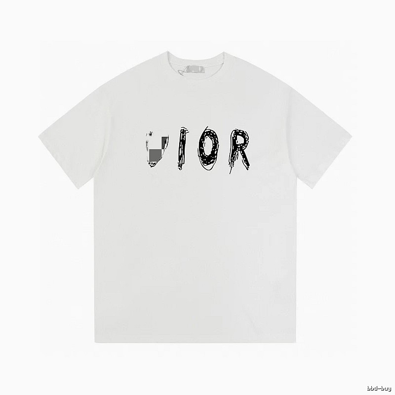 Dior Graffiti Street Style White Short-sleeve T-shirt
