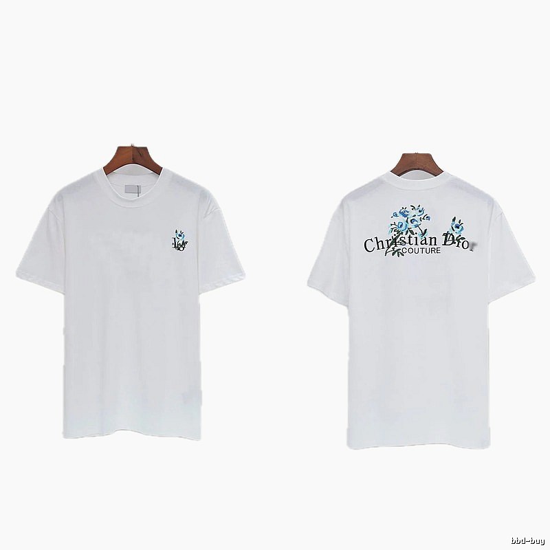 Dior Haute Couture Embroidered Floral-style White T-shirt