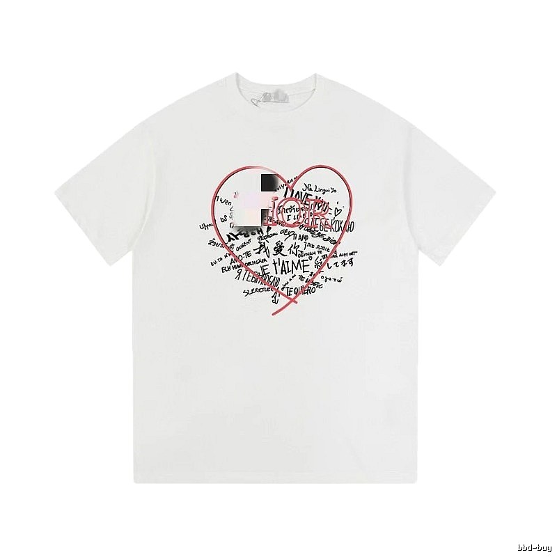 Dior Heart Graffiti Trendy Style White T-Shirt