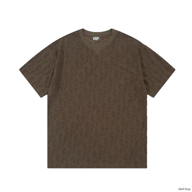 Dior Oblique Subtle Pattern Casual Brown T-Shirt