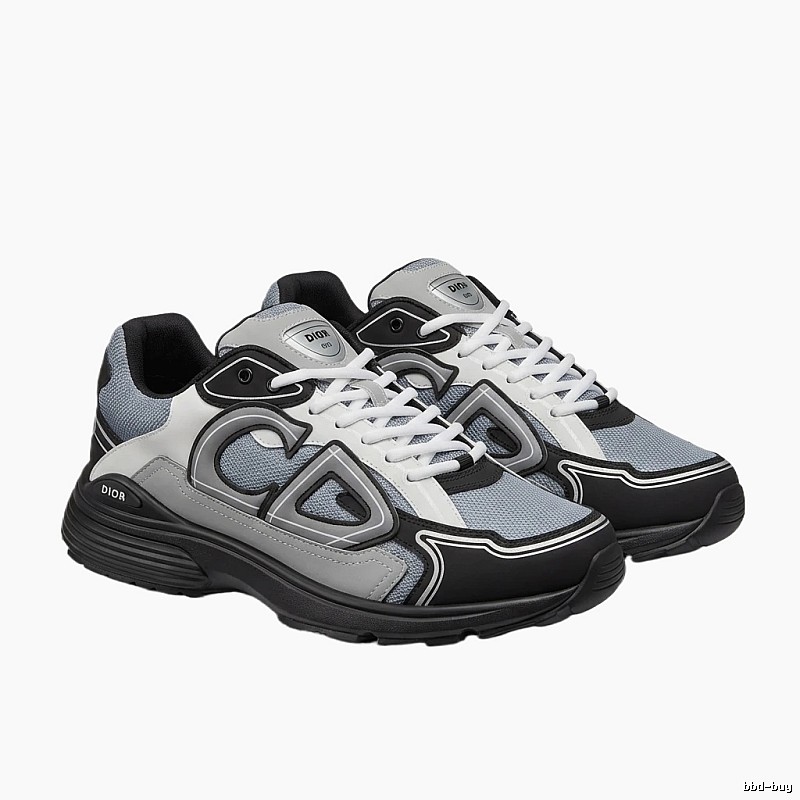 Dior retro-style black, white and grey sports shoes.