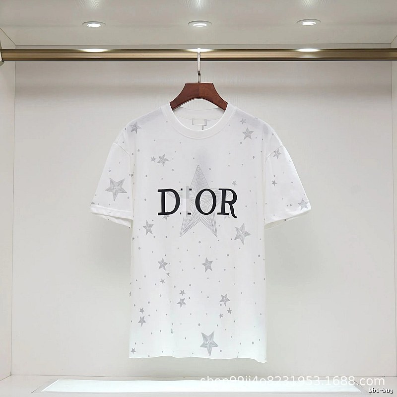 Dior Star Print Cool & Trendy Style White T-Shirt