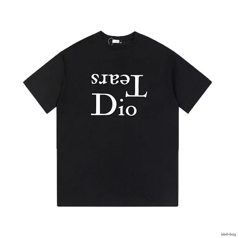 Dior Tears Co-branded Minimalist Style Black T-Shirt