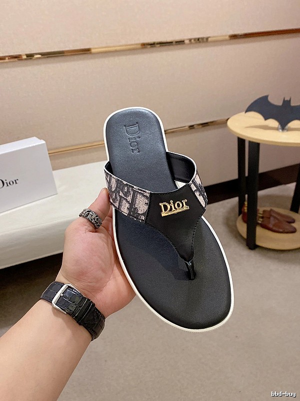 Dior Vintage-style Monogram Black Flip-Flops