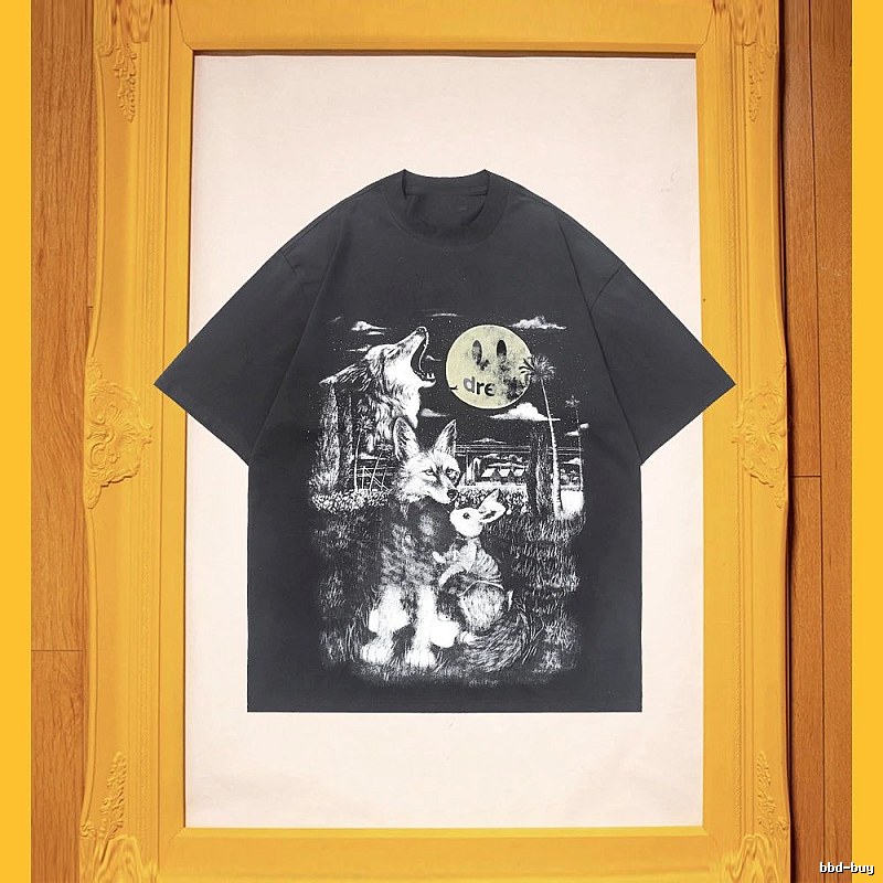 DREW Animal Print Street Style Black T-Shirt