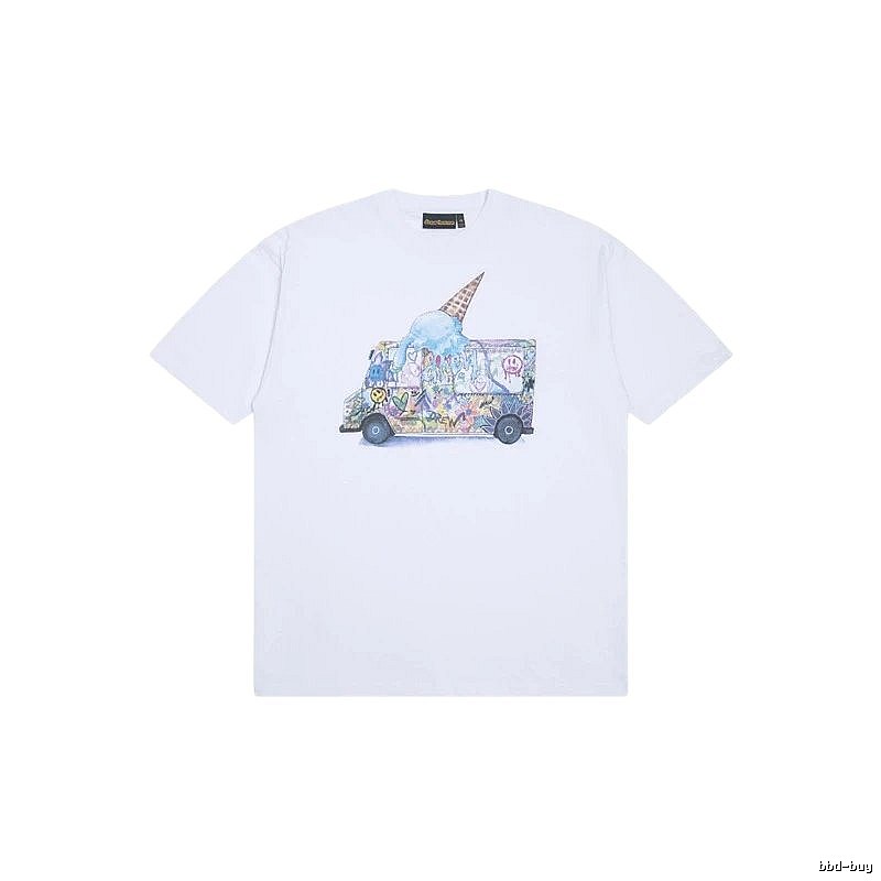 DREW Graffiti Ice Cream Truck Street Style White T-shirt