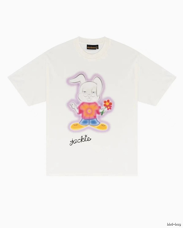 DREW Rabbit Graffiti Cool Trendy Off-white T-shirt
