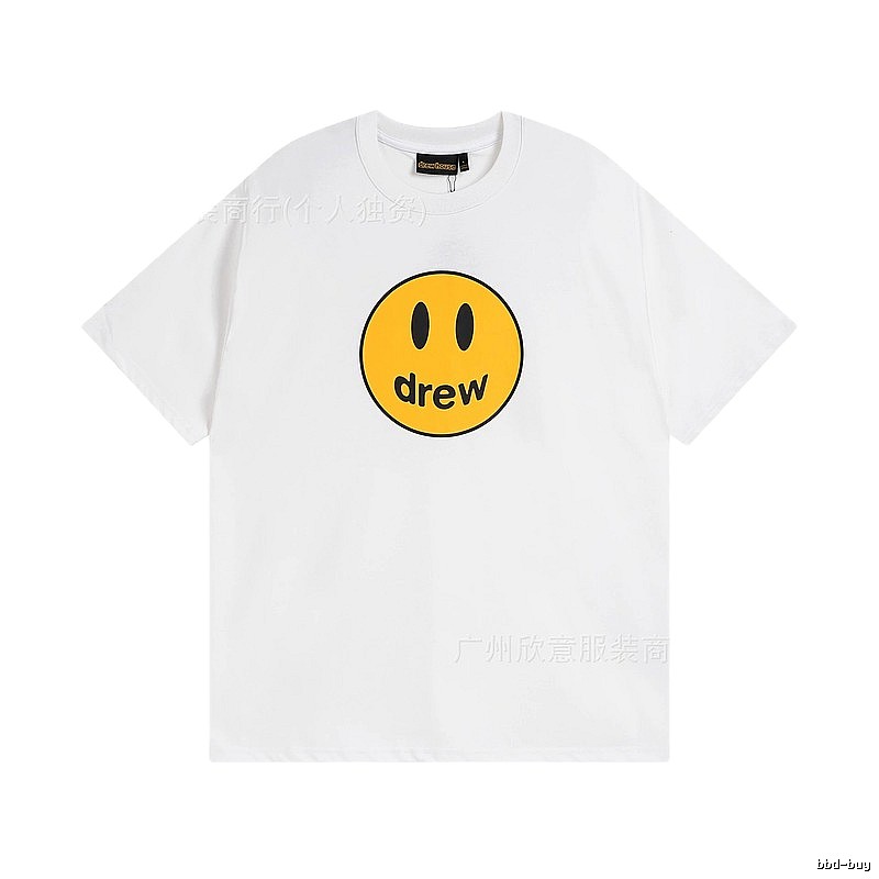 DREW Smiley Series Casual Style White Short-sleeve T-shirt