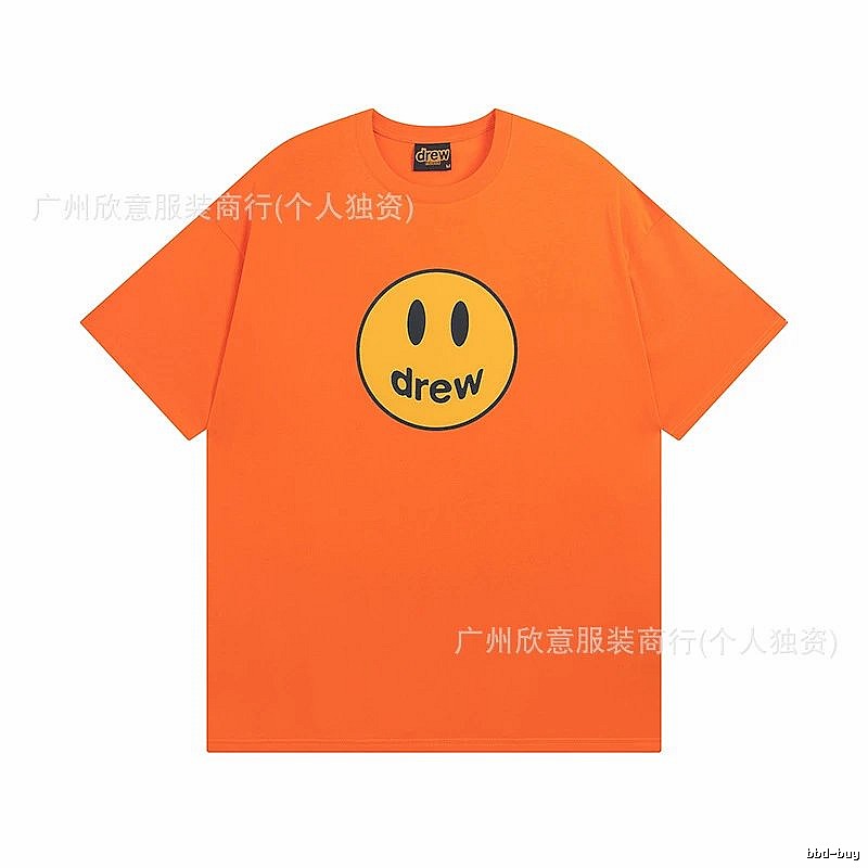 DREW Smiley Series Street Style Orange Short Sleeve T-shirt
