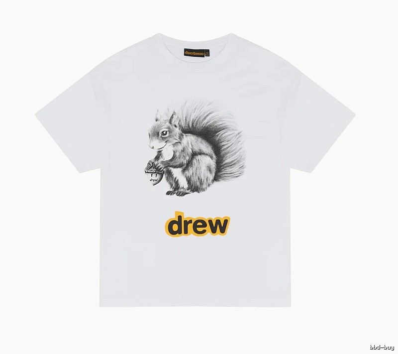 DREW Squirrel Print Street Style White T-Shirt