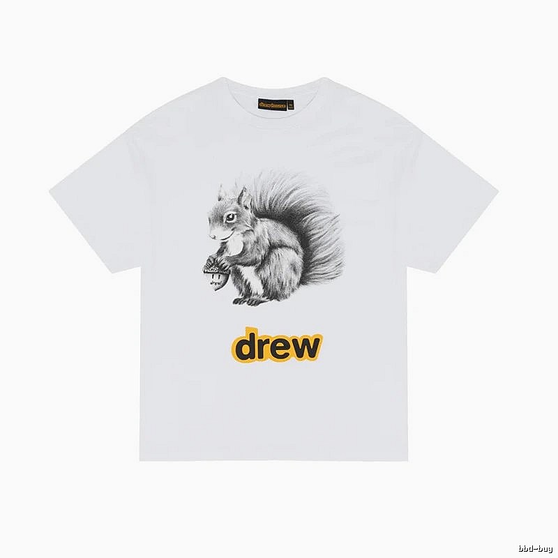 DREW Squirrel Print Street Style White T-shirt