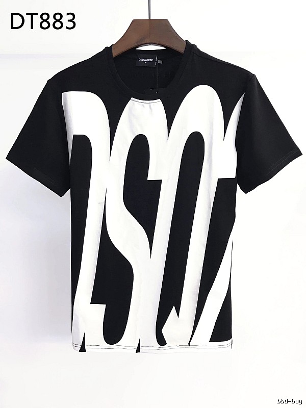 DSQ Large Letter Street Style Black and White Short Sleeve T-Shirt