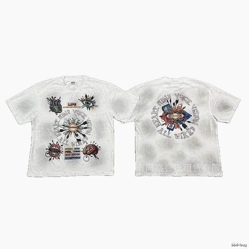 DUAA Organ Print Street Style White T-shirt