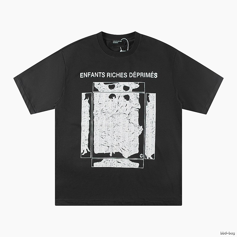 ERD Portrait Print Dark Style Black T-shirt