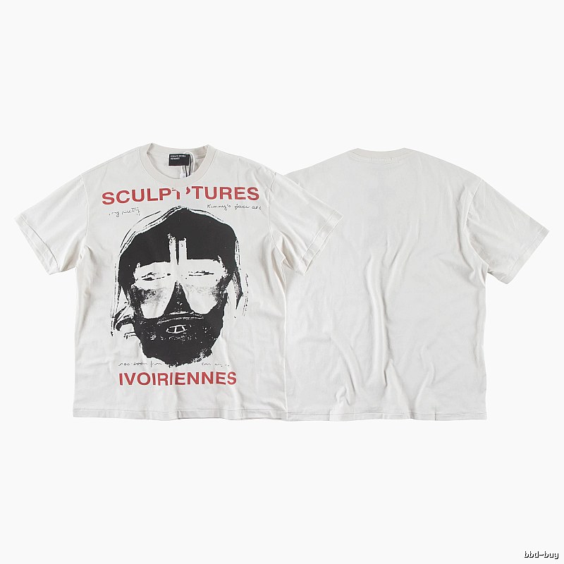 ERD Sculpture Figure Vintage Style Off-white Short Sleeve T-shirt
