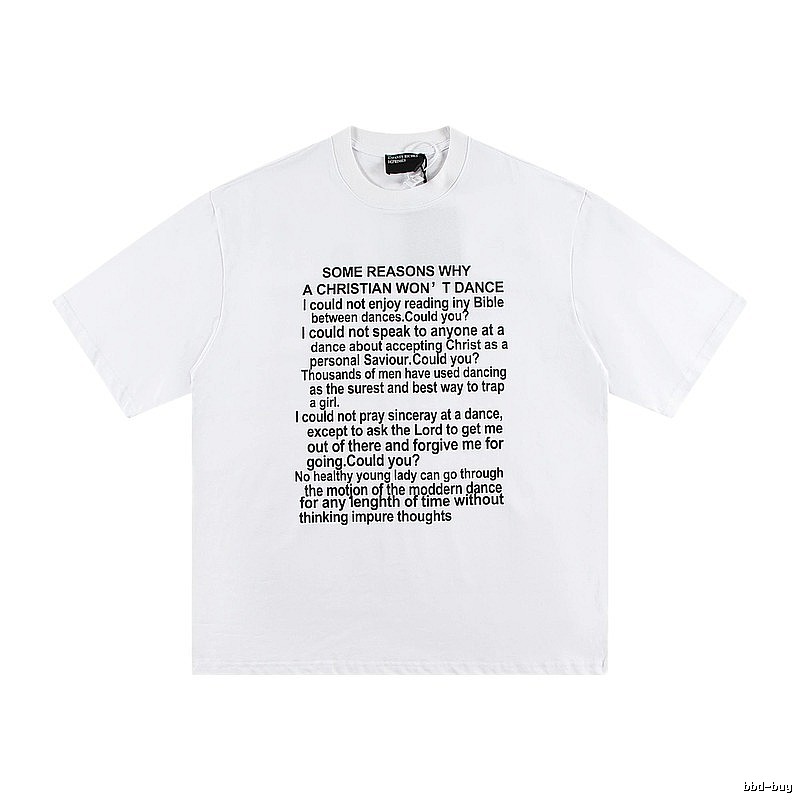 ERD Slogan Print Street Style White T-Shirt