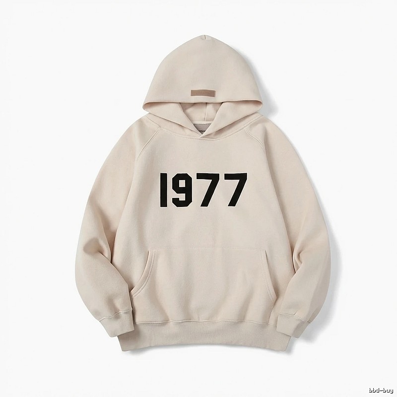 ESSENTIALS 1977 Series Minimalist Style Beige Hoodie
