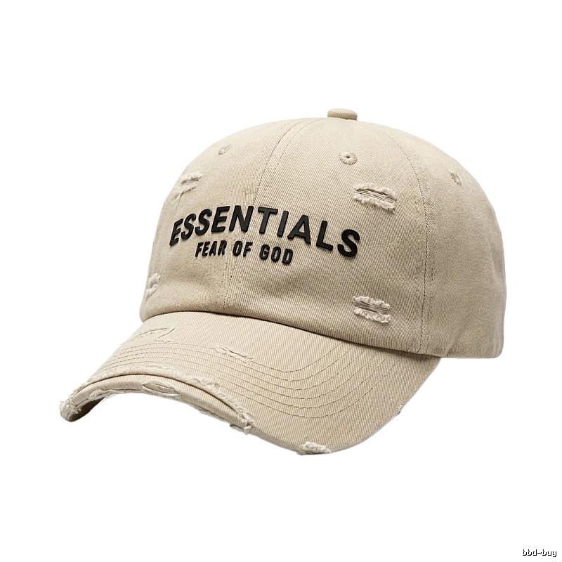 ESSENTIALS Brand Ripped Style Off-white Hat