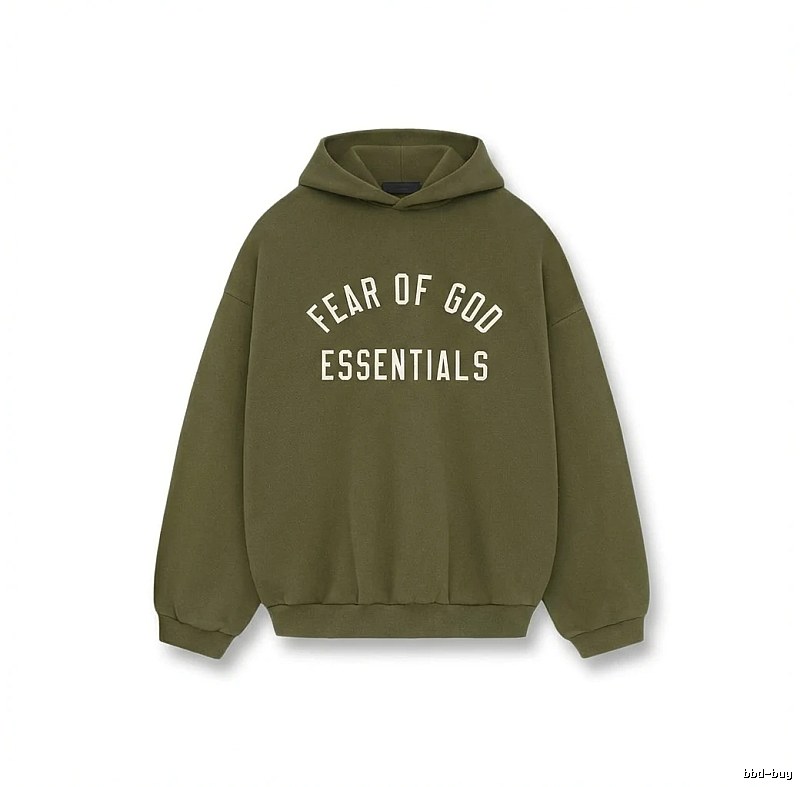 ESSENTIALS minimalist style olive green sweatshirt